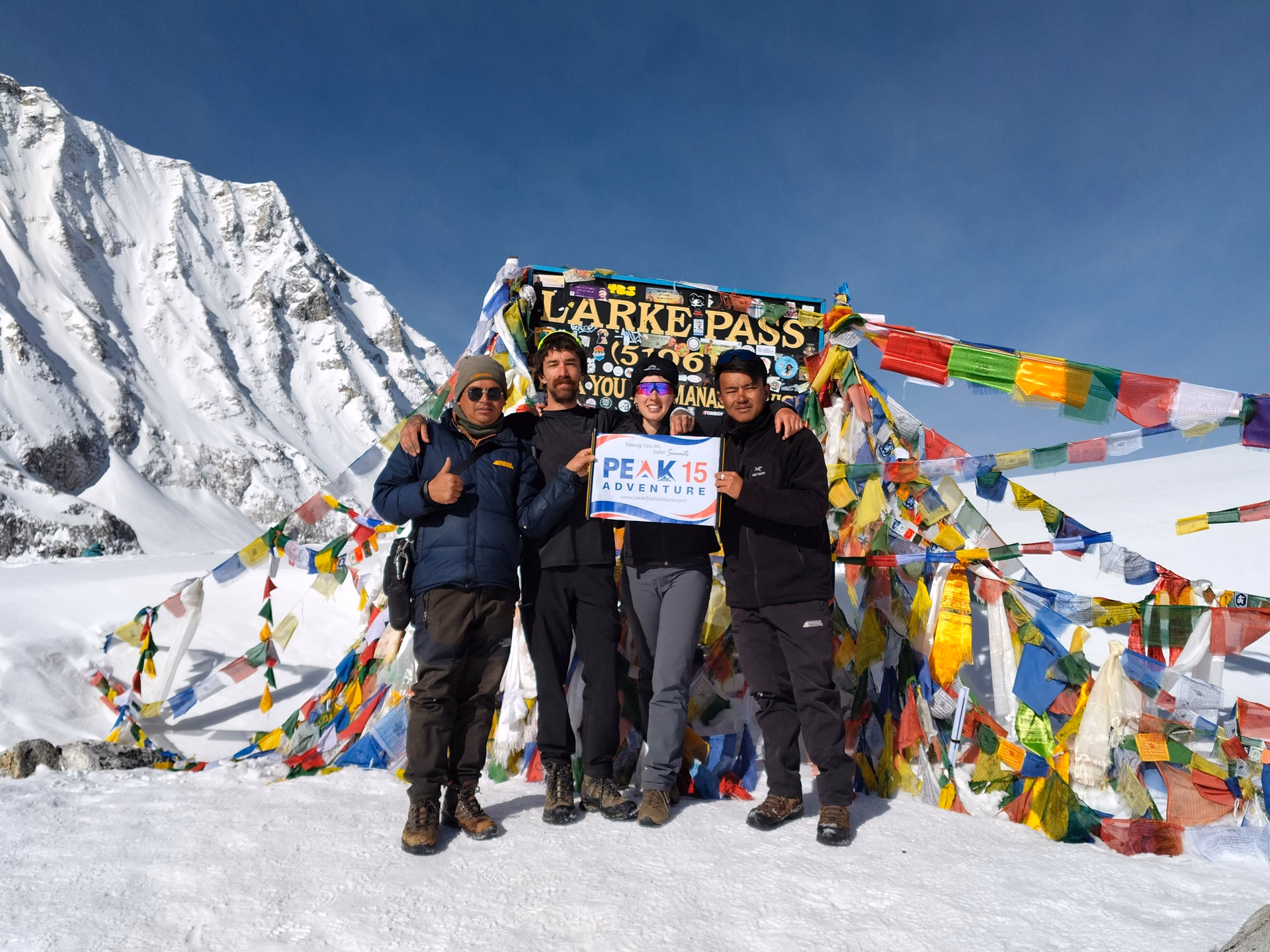 Prashant Mani Tamang at Larkya pass