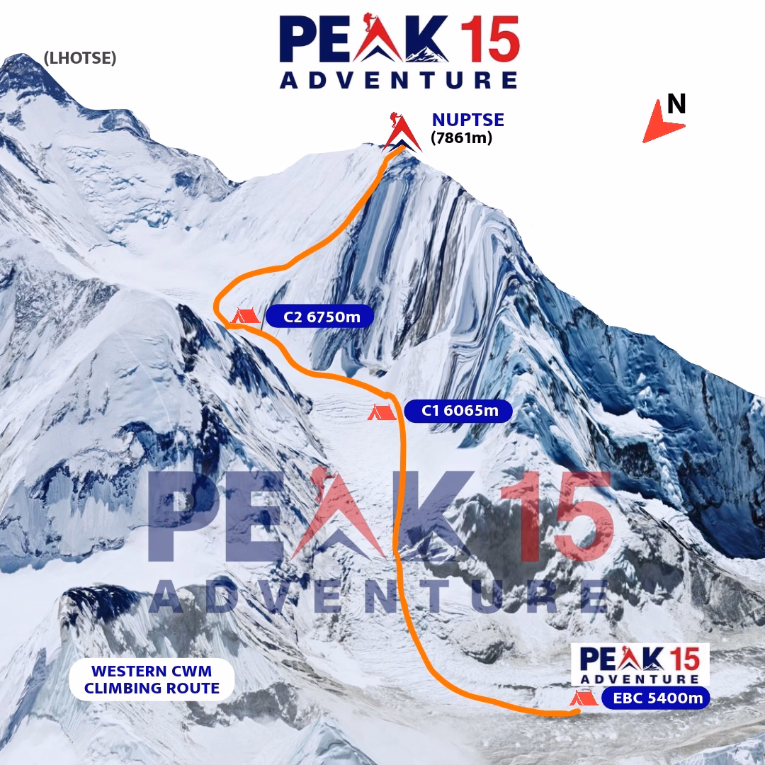 Nuptse Expeditions Route map
