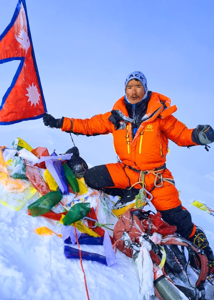 Dawa Dorchi Sherpa on summit of mt. Everest