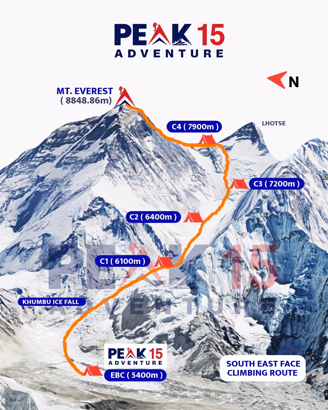 Mount Everest (8848.86m), Nepal map