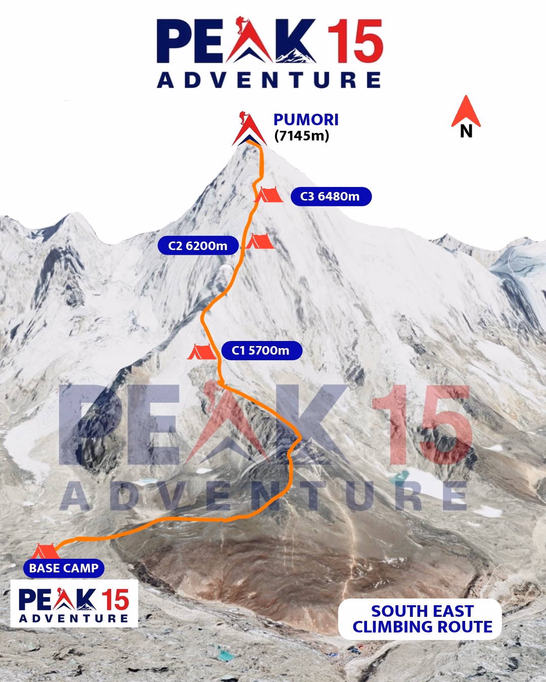 Mt. Pumori Expeditions route map