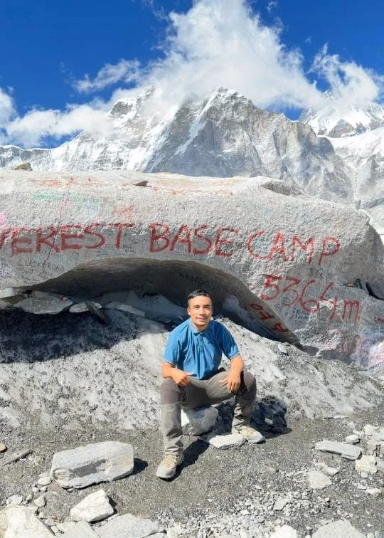 Sekhar Tamang at Everest basecamp