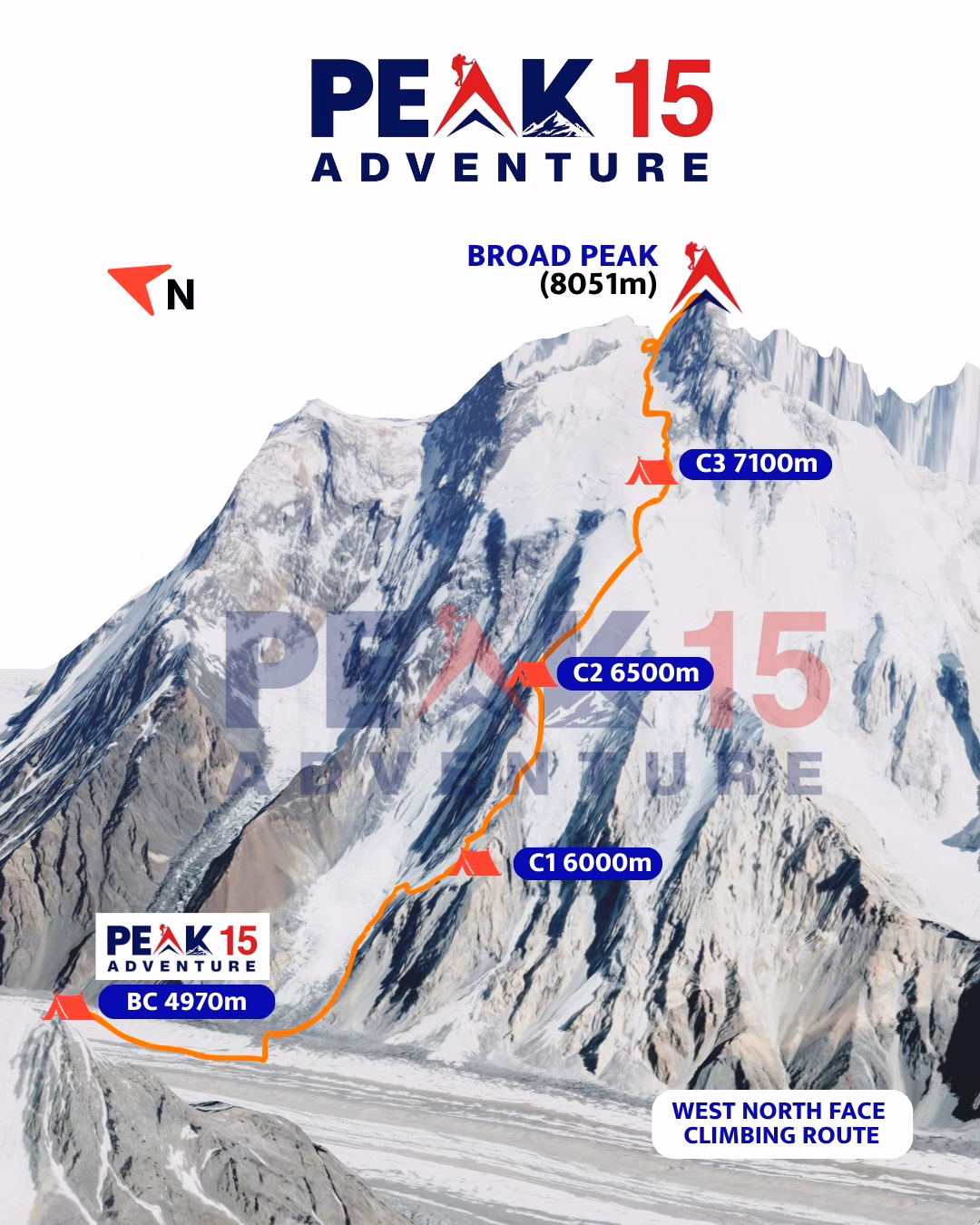 Broad Peak Expedition route map