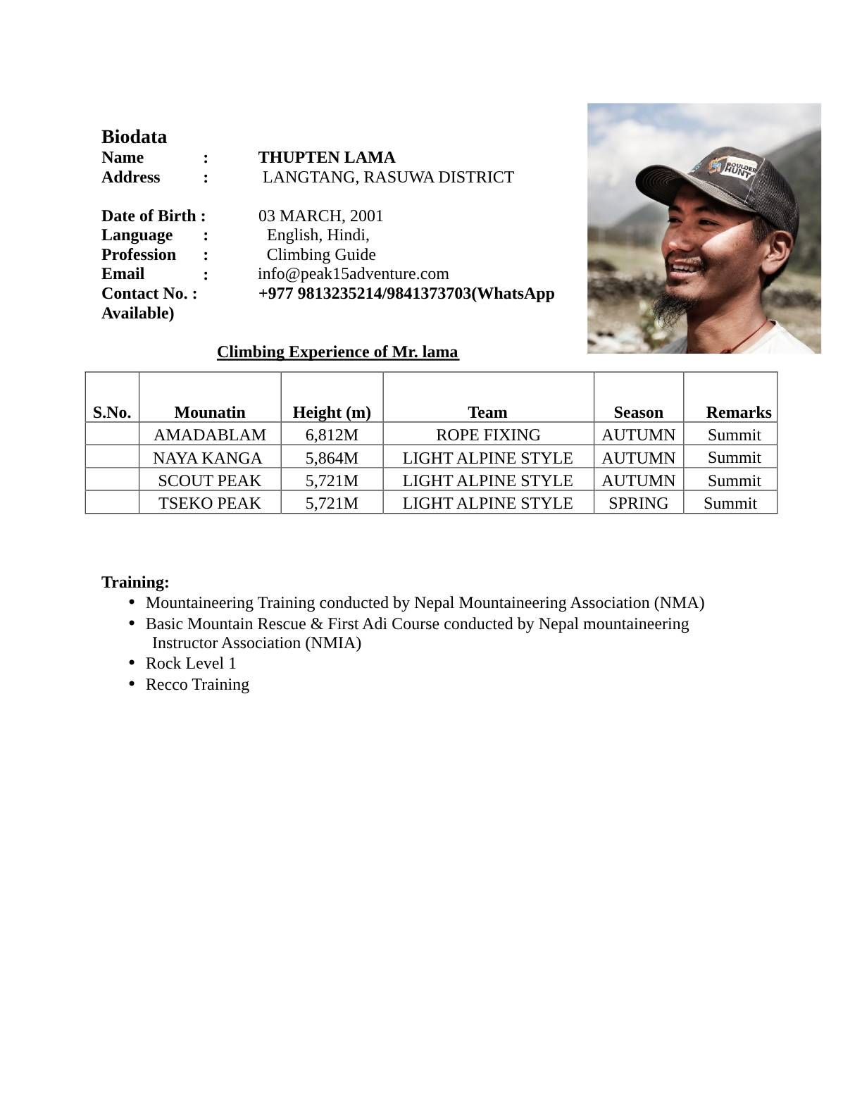 bio-data-tendi